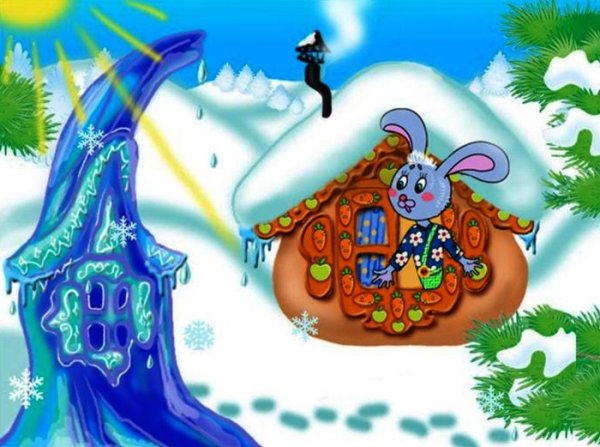 Лиса и заяц избушка Ледяная и избушка Лубяная