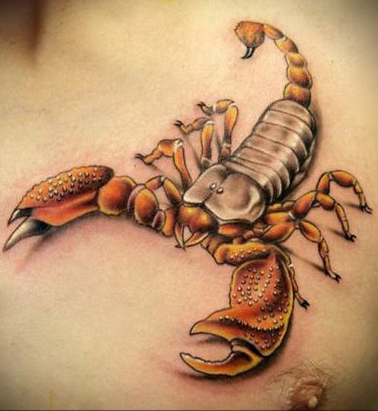 Тату Скорпион цветной