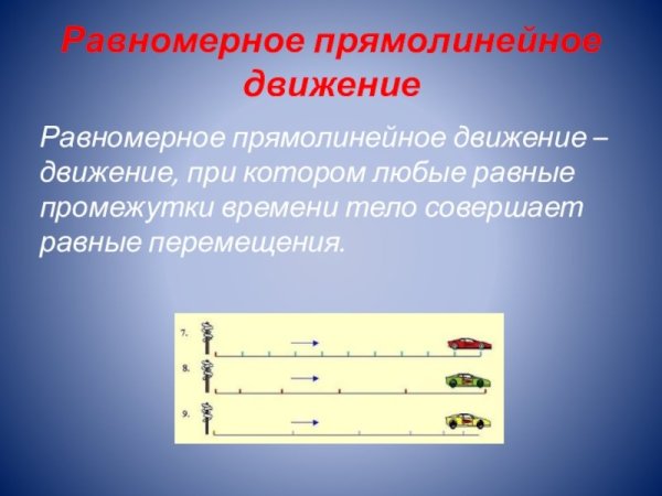 Анимация прямолинейного равномерного движения
