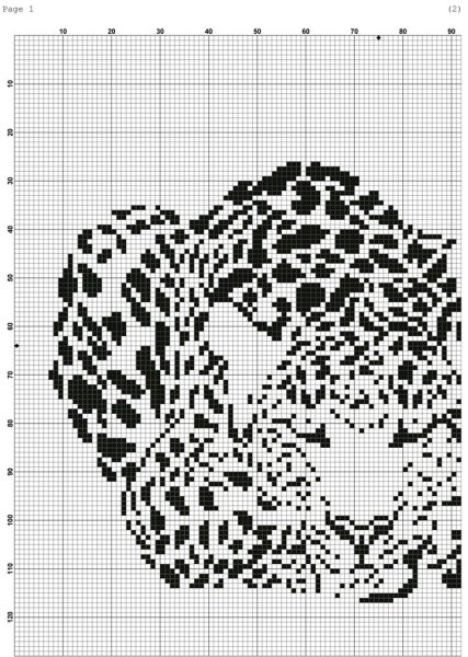 Жаккардовый узор леопард спицами