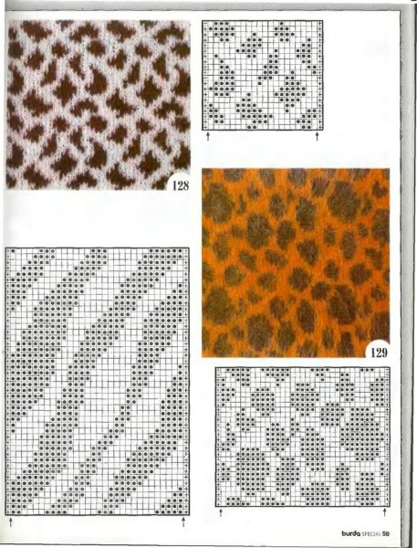 Леопардовый принт в вязании схема