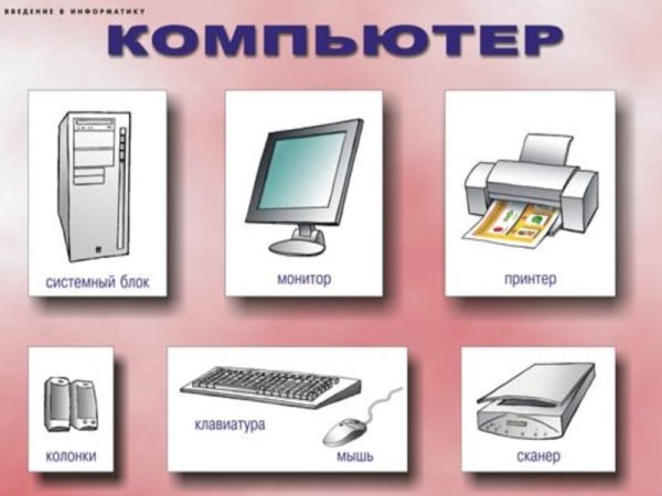 Части компьютера для детей