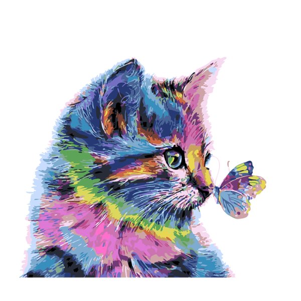 Котик красками