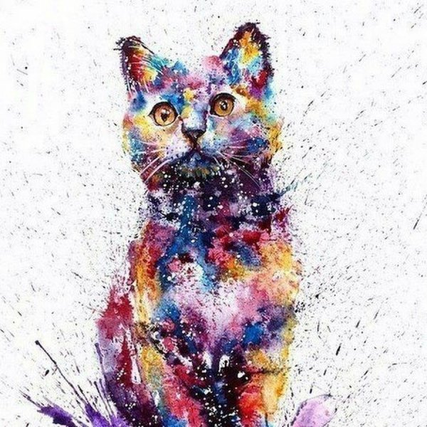 Акварельный кот