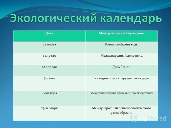 Экологический календарь