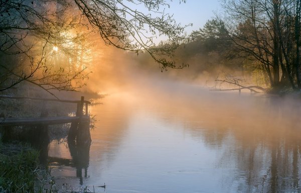 Левитан туман над водой
