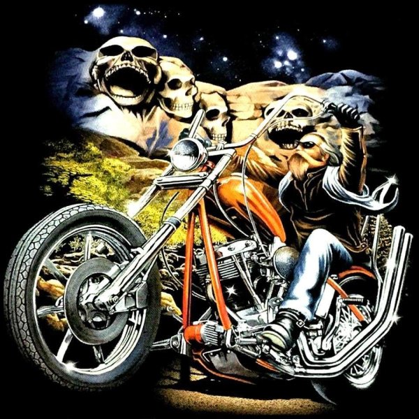 David Mann Skull Biker