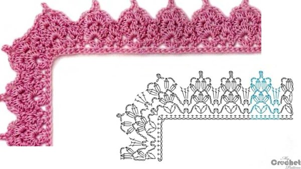Кайма с бусами крючком