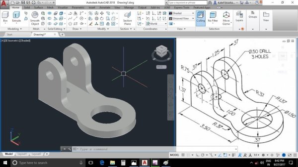 Чертеж для AUTOCAD 3д