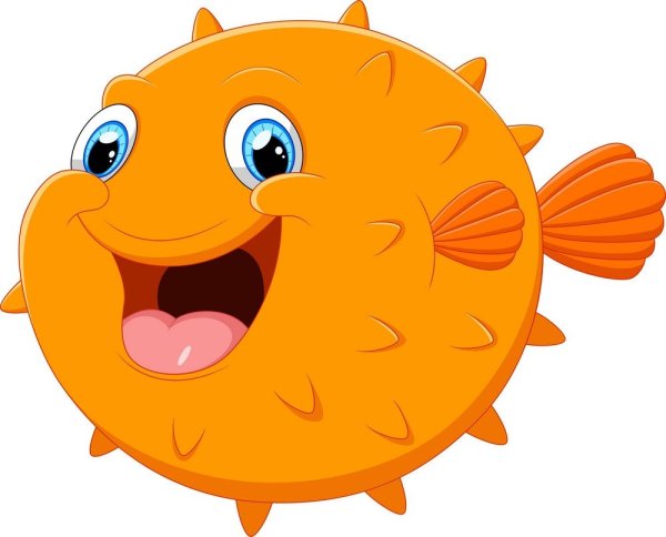 Рыба шар мультяшный