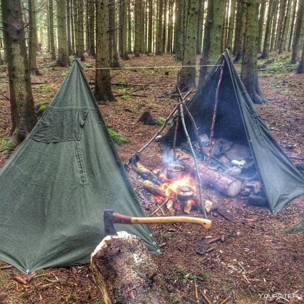 Бушкрафт лагерь для жизни в лесу