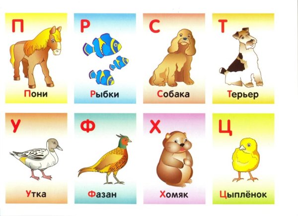Детские карточки с буквами