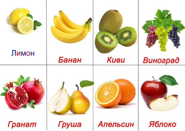Карточки фрукты для малышей