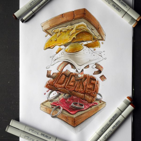 Скетчи маркерами