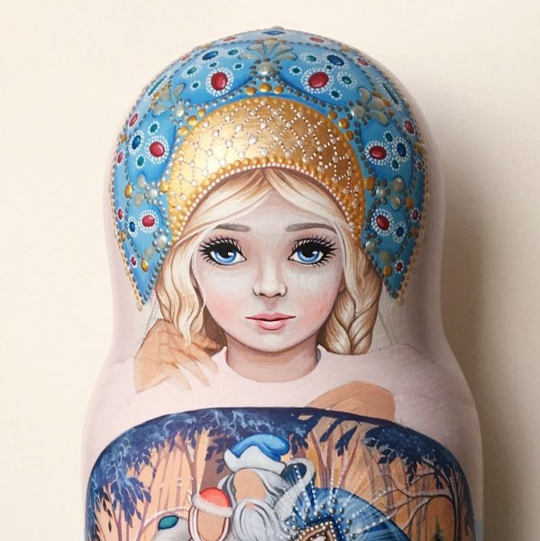 Роспись лица матрешки