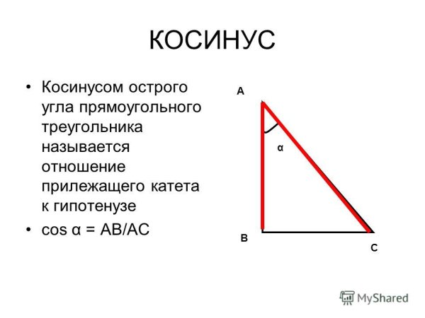 Косинус на рисунке треугольника