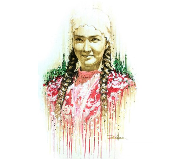 Татар кызы раскраска