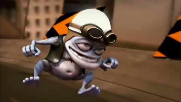 Лягушонок Crazy Frog на мотоцикле