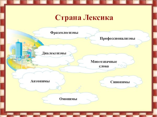 Путешествие по стране лексика