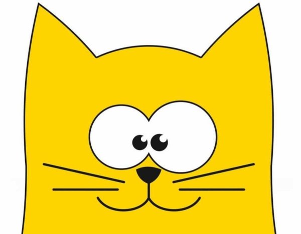 Лицо котика желтое