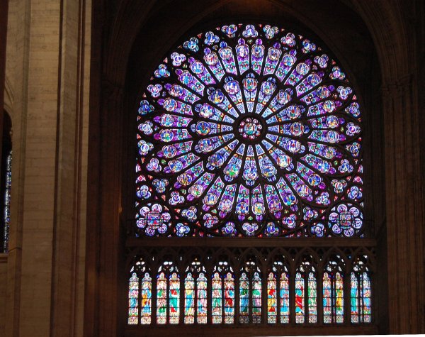 Витраж роза собор Парижской Богоматери
