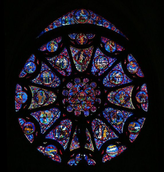 Реймский собор витражи окно роза