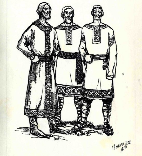 Одежда славян древней Руси 12 век