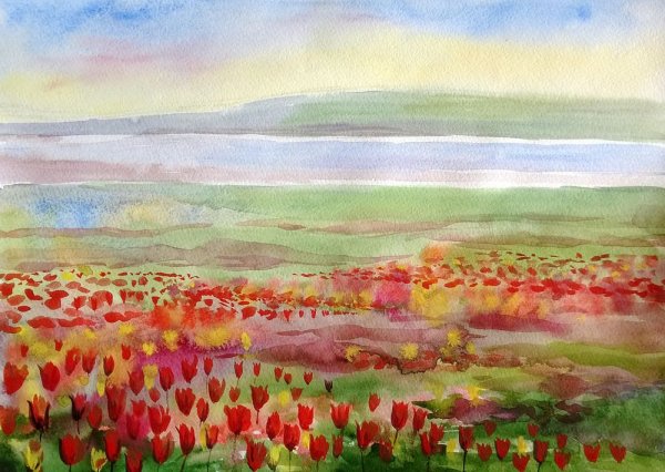 Степь рисунок