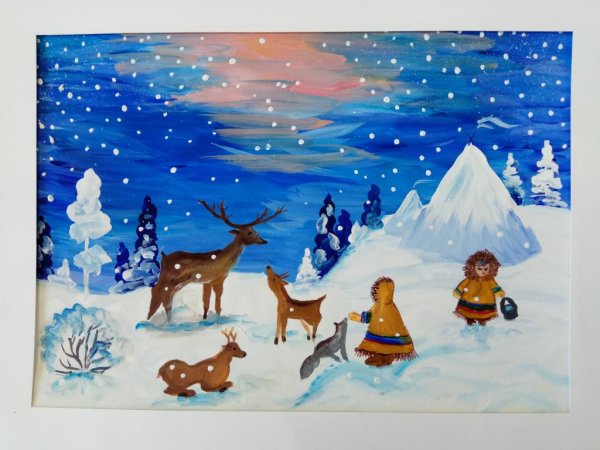 Рисование в детском саду природа севера