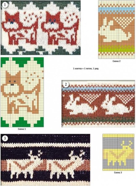 Жаккардовые узоры интарсия