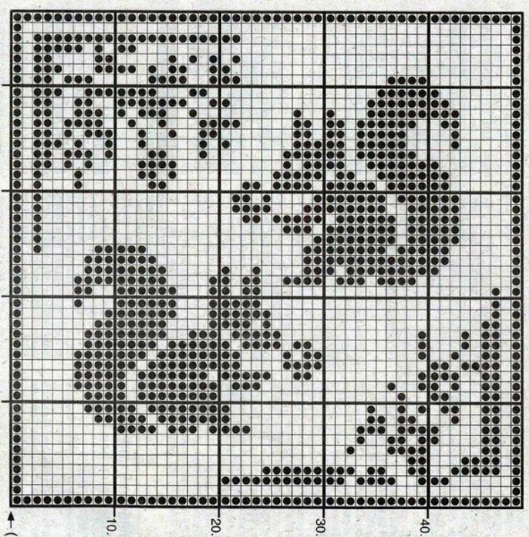 Филейное вязание крючком схемы