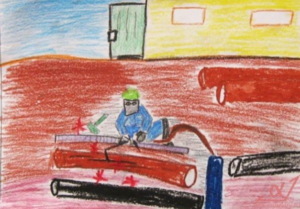 Рисунок сварщика для детей