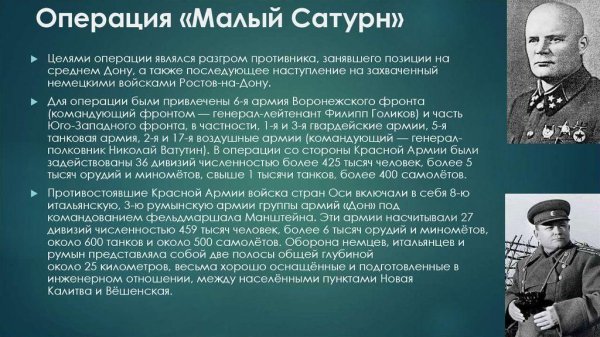 Операция малый Сатурн Сталинградская битва карта