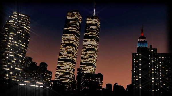 WTC башни Близнецы ночью