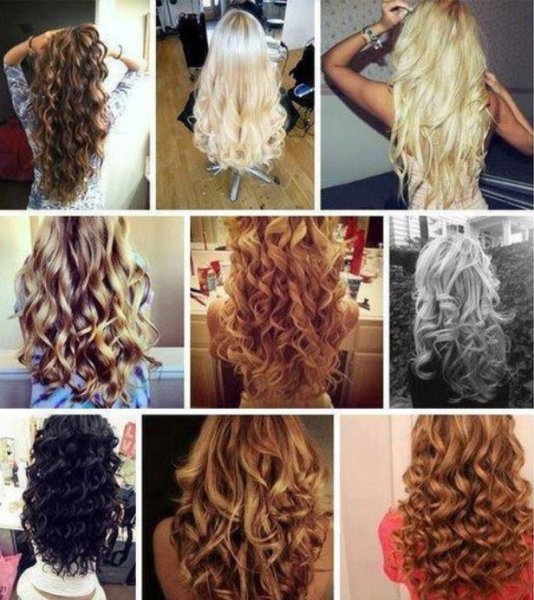 Кудряшки на длинные волосы плойкой