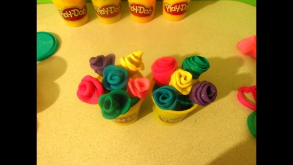 Цветы из плей до