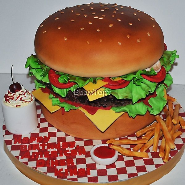Торт в виде бургера