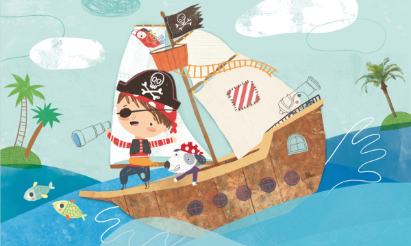 Детское рисование пиратский корабль