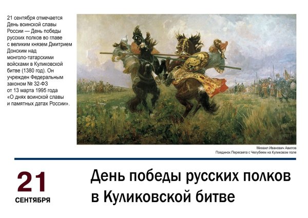 21 Сентября 1380 Куликовская битва