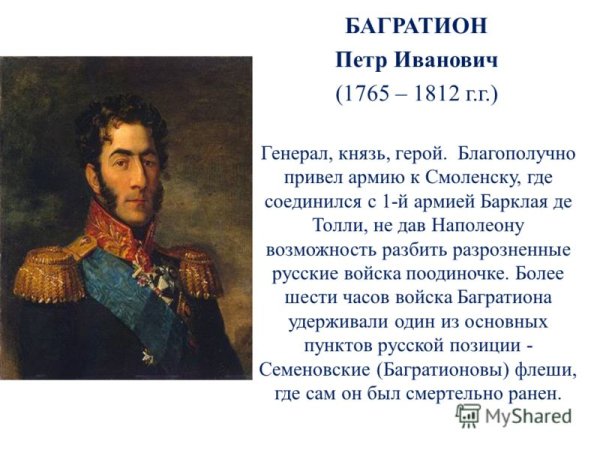 Петр Багратион в войне 1812