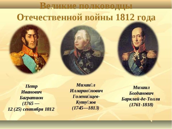 Военноначальники Отечественной войны 1812 года