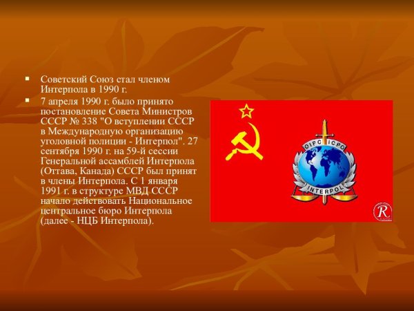 Вступление России в Интерпол