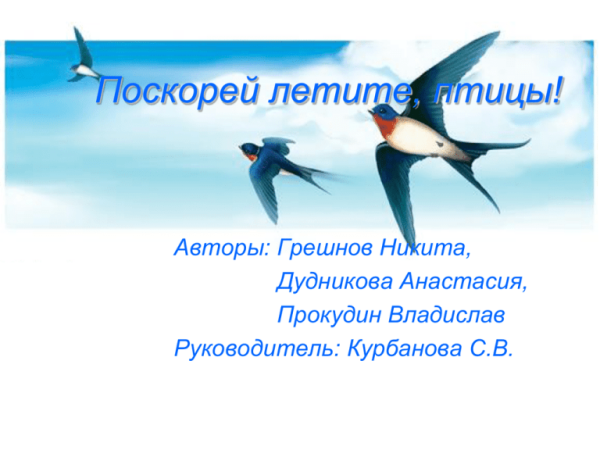 Летите скорее летите