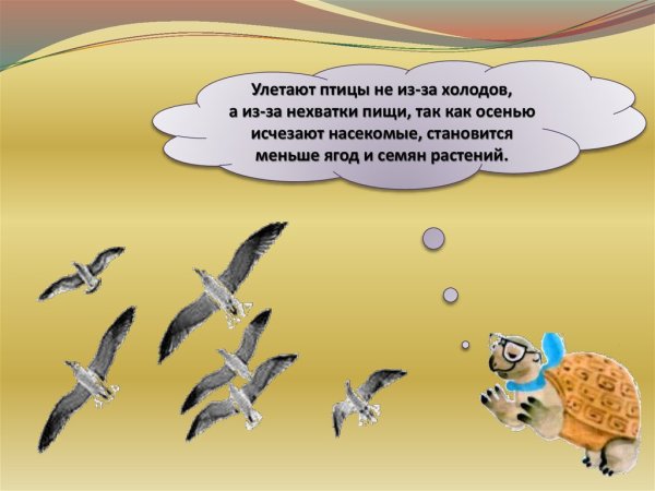 Улетают птицы в теплые края стих