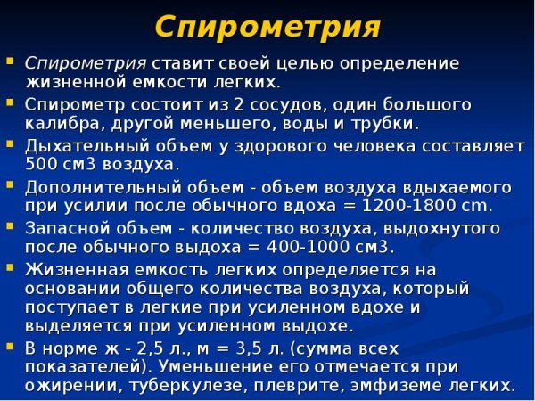 Спирометрия физиология