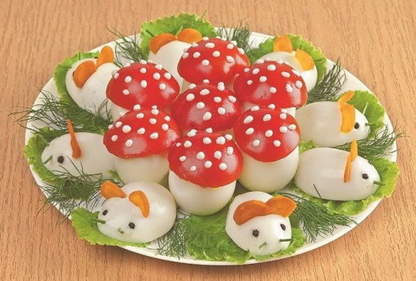 Украшение фаршированных яиц