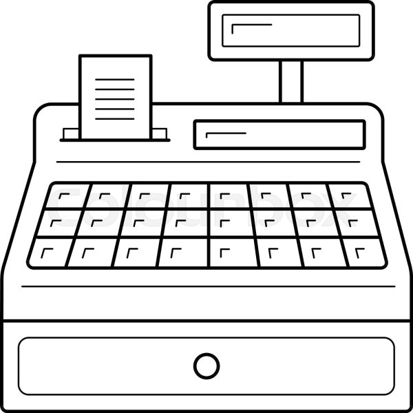 Кассовый аппарат карандашом