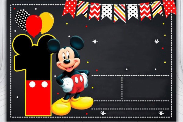 Пригласительные на день рождения в стиле Микки Маус