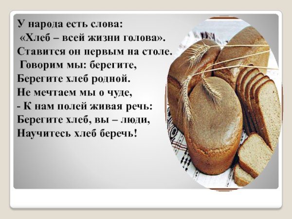 Описание хлеба для рекламы