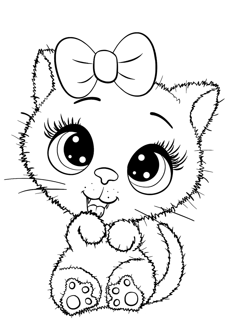 Картинки для раскрашивания котята. Милые кошечки раскраска. Раскраска для девочек котята. Раскраска котенок с бантиком. Рисунок кис